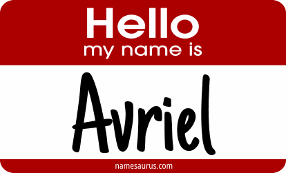 Hello my name is Avriel png download