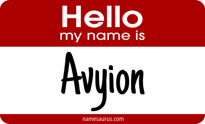 Hello my name is Avyion png download