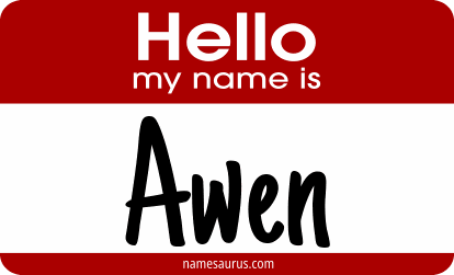 Hello my name is Awen png download