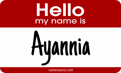 Hello my name is Ayannia png download