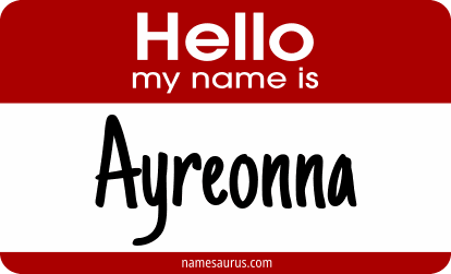 Hello my name is Ayreonna png download