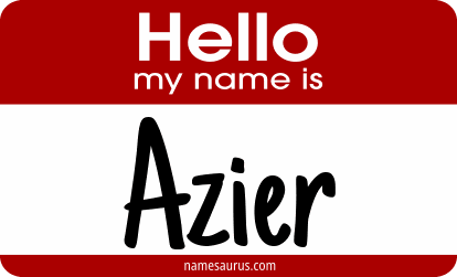 Hello my name is Azier png download