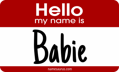 Hello my name is Babie png download