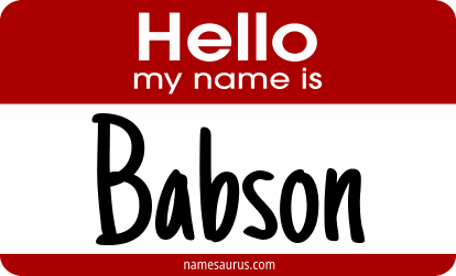 Hello my name is Babson png download