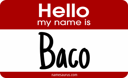 Hello my name is Baco png download