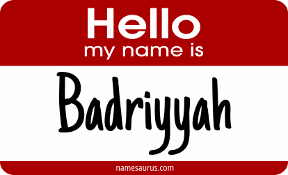 Hello my name is Badriyyah png download