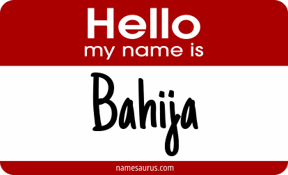 Hello my name is Bahija png download