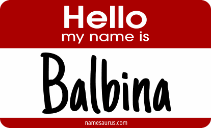 Hello my name is Balbina png download