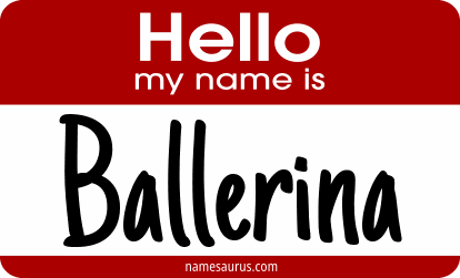 Hello my name is Ballerina png download