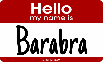 Hello my name is Barabra png download