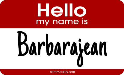 Hello my name is Barbarajean png download