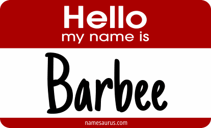 Hello my name is Barbee png download