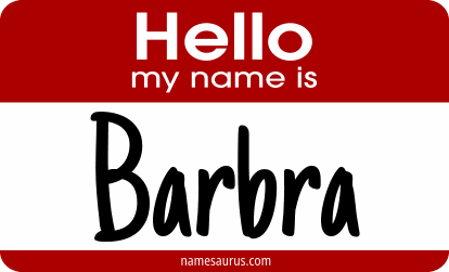 Hello my name is Barbra png download