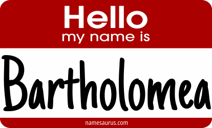 Hello my name is Bartholomea png download