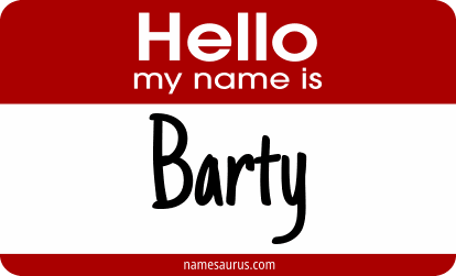 Hello my name is Barty png download