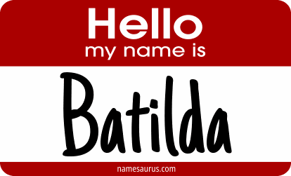 Hello my name is Batilda png download