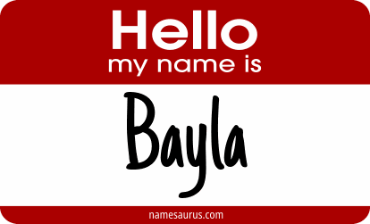 Hello my name is Bayla png download