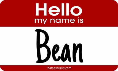 Hello my name is Bean png download