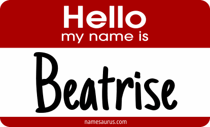 Hello my name is Beatrise png download