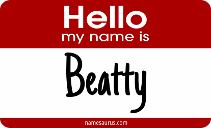 Hello my name is Beatty png download