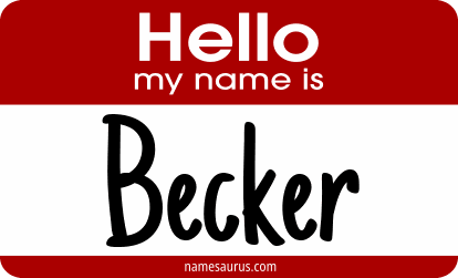 Hello my name is Becker png download