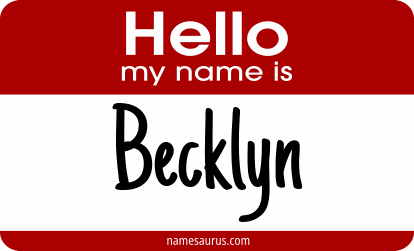 Hello my name is Becklyn png download