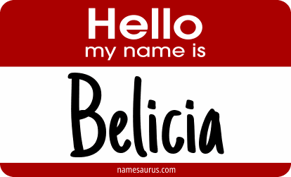 Hello my name is Belicia png download