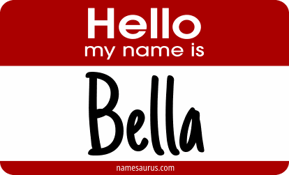 Hello my name is Bella png download