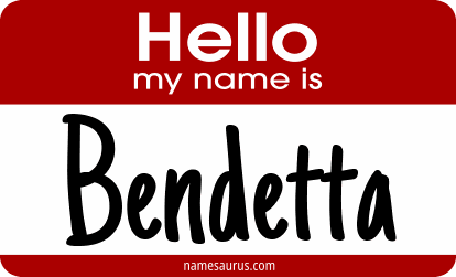 Hello my name is Bendetta png download