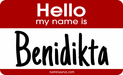 Hello my name is Benidikta png download