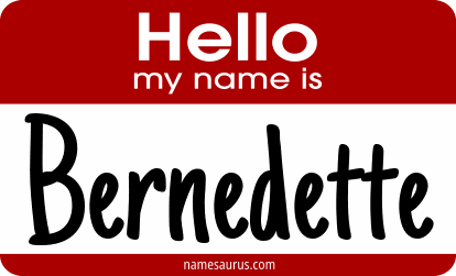 Hello my name is Bernedette png download