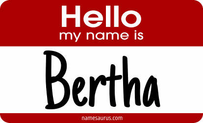 Hello my name is Bertha png download