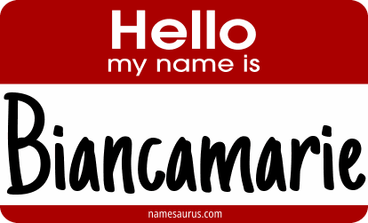 Hello my name is Biancamarie png download