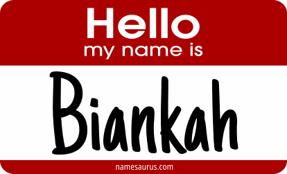 Hello my name is Biankah png download