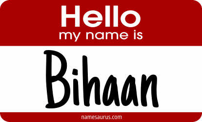 Hello my name is Bihaan png download