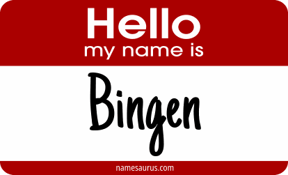 Hello my name is Bingen png download
