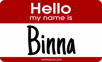 Hello my name is Binna png download