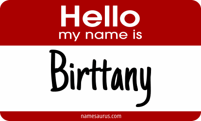 Hello my name is Birttany png download