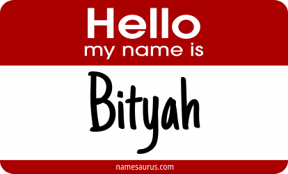 Hello my name is Bityah png download