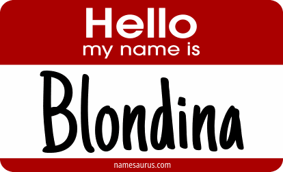 Hello my name is Blondina png download