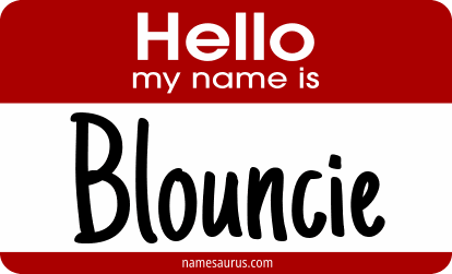 Hello my name is Blouncie png download