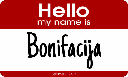 Hello my name is Bonifacija png download