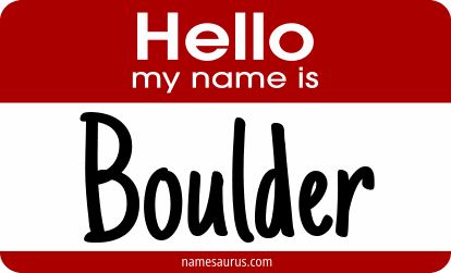 Hello my name is Boulder png download