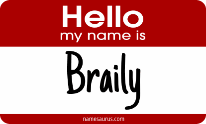 Hello my name is Braily png download