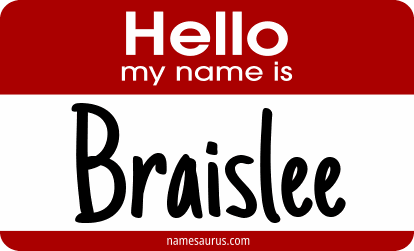 Hello my name is Braislee png download