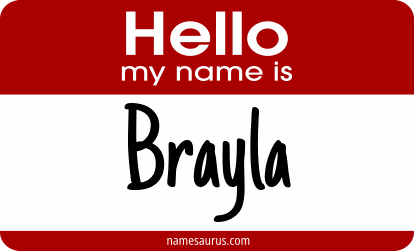 Hello my name is Brayla png download
