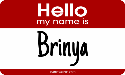 Hello my name is Brinya png download