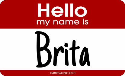 Hello my name is Brita png download