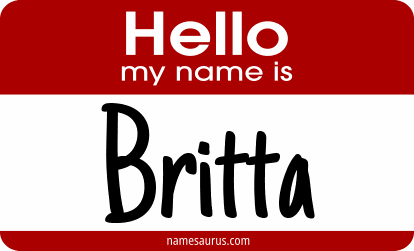 Hello my name is Britta png download