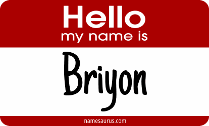Hello my name is Briyon png download